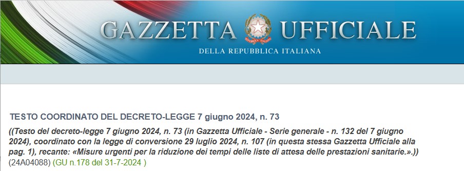 USC: RECUPERO LISTE D'ATTESA, IL TEMPO NON ASPETTA